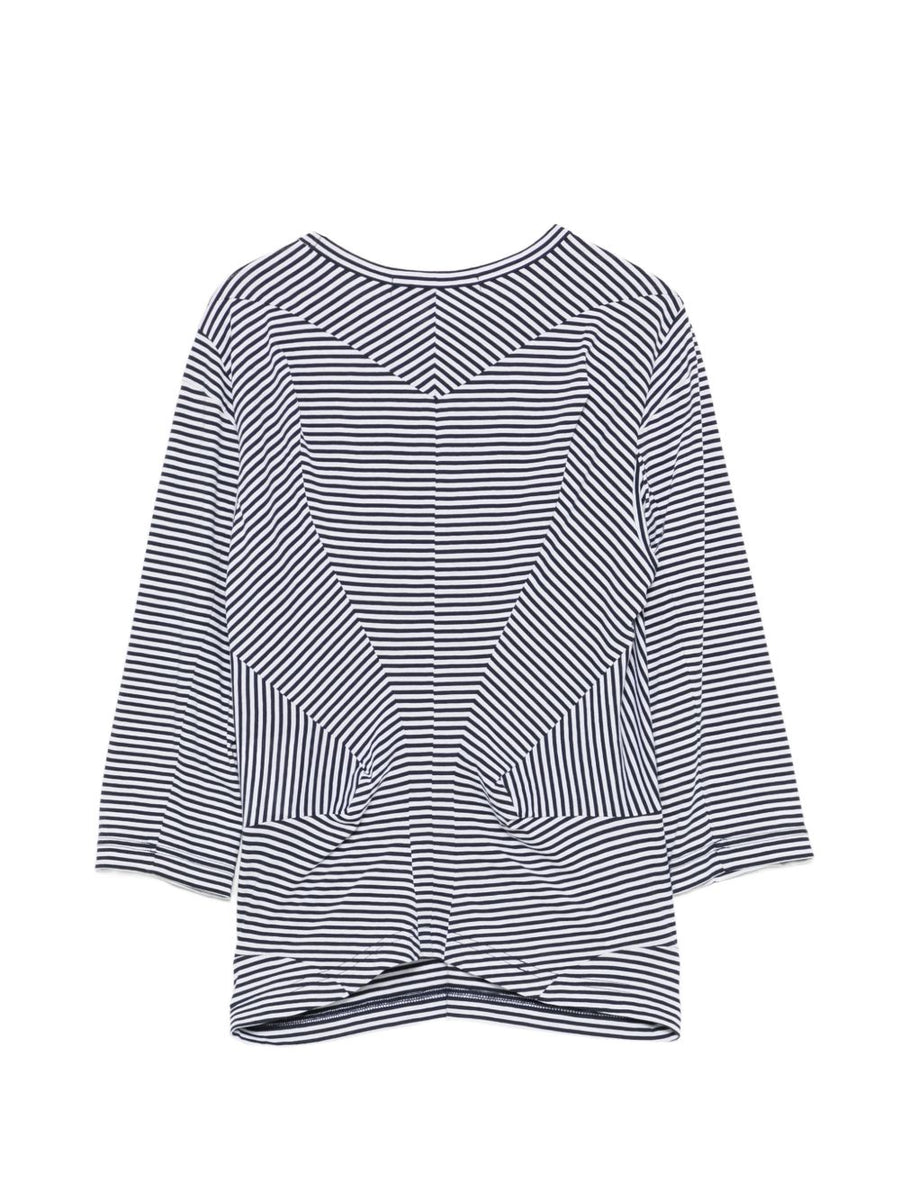 Striped Cotton T Shirt by Junya Watanabe Navy Detail Luxury Panelled Modern Silhouette for Women