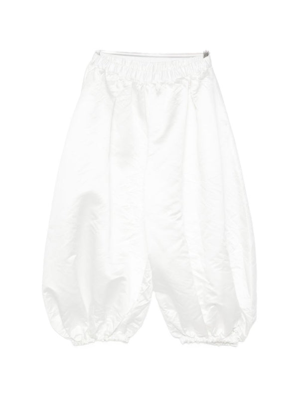 Comme Des Garcons Balloon Trousers White Balloon Silhouette Elastic Waistband Gathered Detailing For Women Avant Garde
