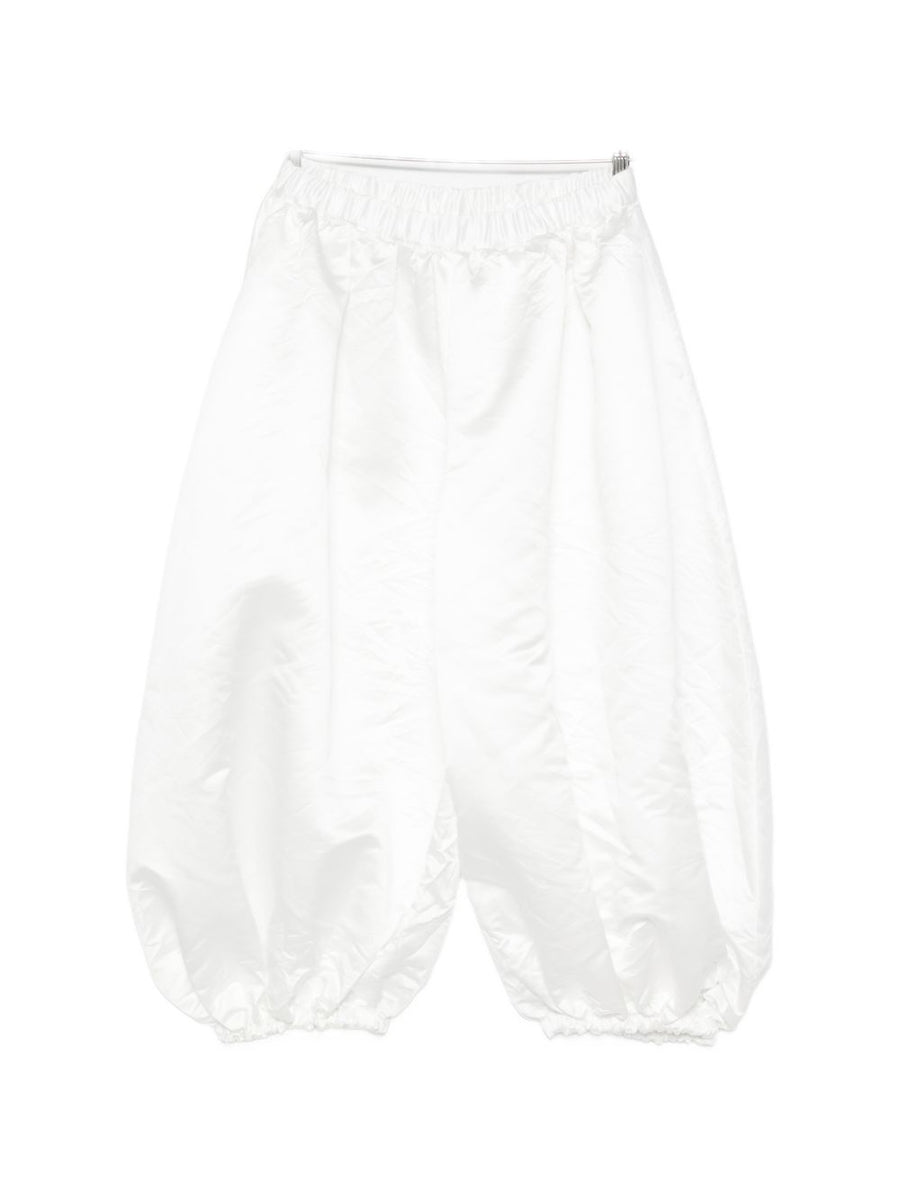 Comme Des Garcons Balloon Trousers White Balloon Silhouette Elastic Waistband Gathered Detailing For Women Avant Garde