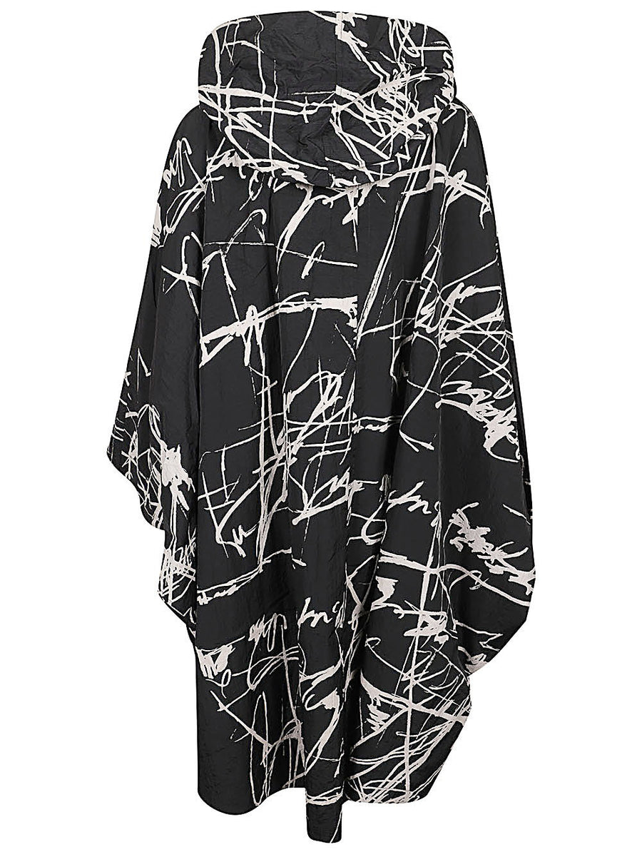 MOYURU Cape Jacket Hooded Black For Women Stylish Versatile Statement Piece Outerwear