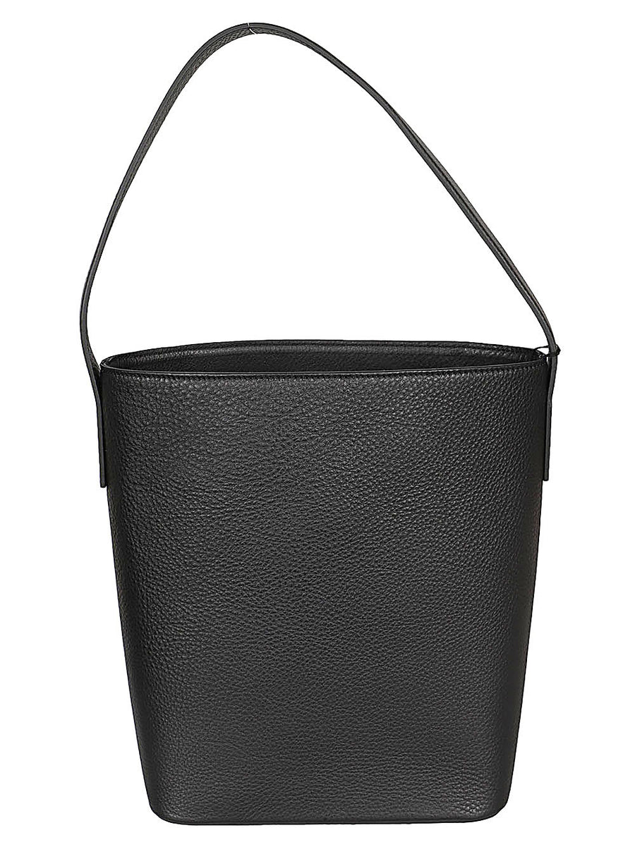 Mizuiro Black Leather Handbag With Magnetic Closure And Internal Pocket For Women Everyday Use
