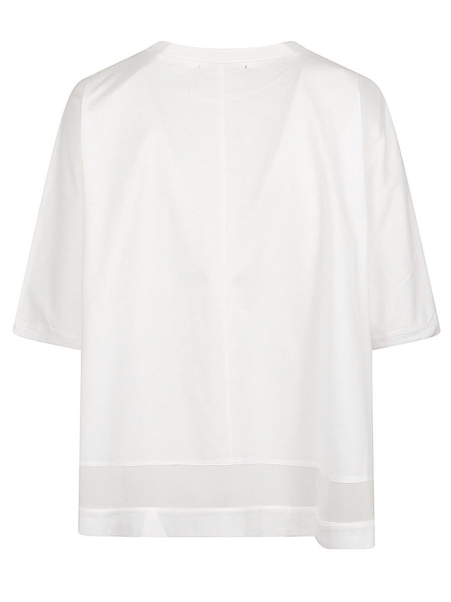 Mizuiro White Mesh Pullover Top For Women Breathable Cotton Comfort With Wide Body