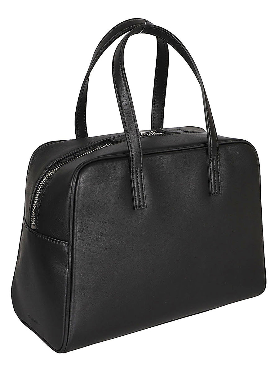 Mizuiro Black Leather Handbag For Women With Zip Closure And Internal Pocket For Everyday Versatility