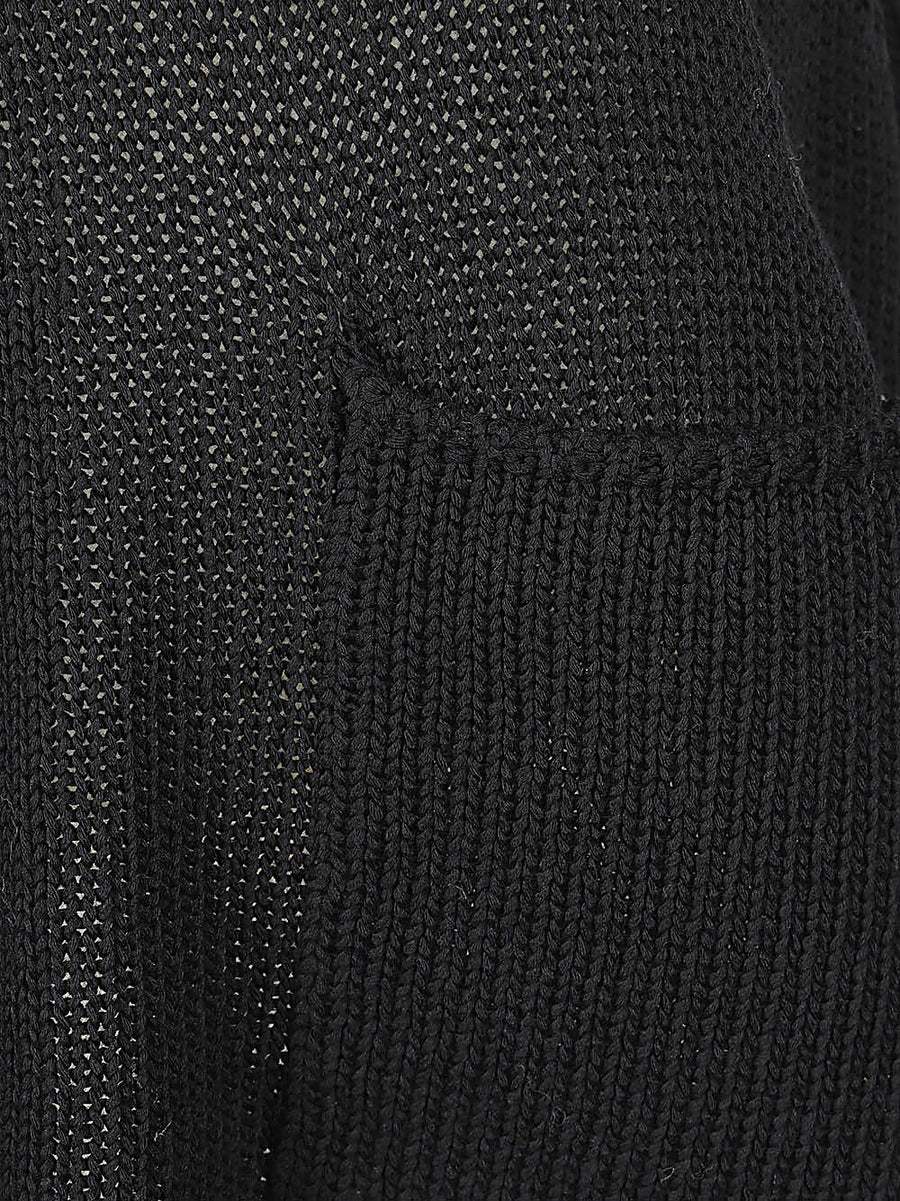 MIZUIRO Black Cotton Vest For Women Textured Tape Yarn Layering Piece Minimalist Silhouette