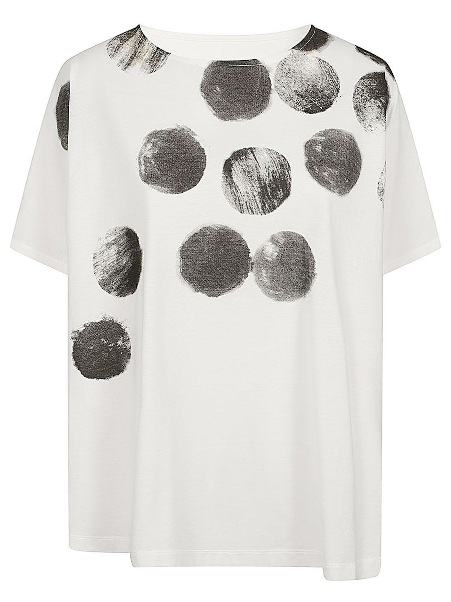 MOYURU Printed Cotton T Shirt For Women With Subtle Black Print Crew Neck Wardrobe Staple