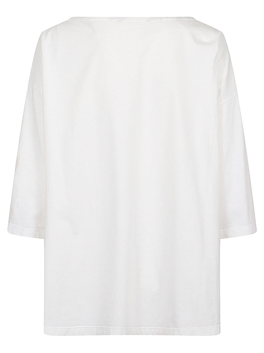 Printed Cotton Sweater Moyuru For Women Versatile Everyday Wear White With Black Detailing