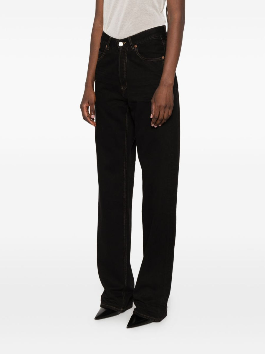 Saint Laurent Baggy Denim Jeans For Women In Black Denim With Luxurious Relaxed Contemporary Fit