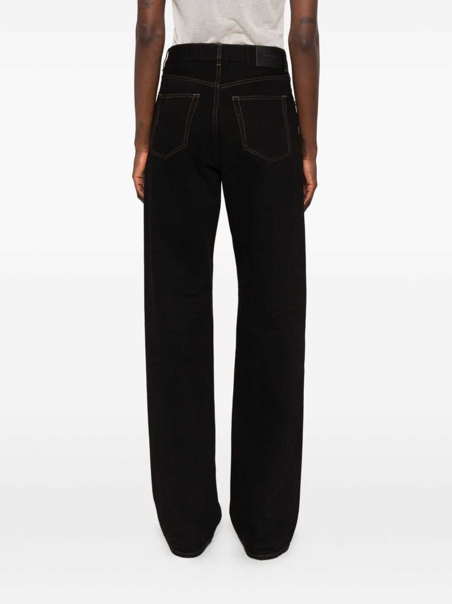 Saint Laurent Baggy Denim Jeans For Women In Black Denim With Luxurious Relaxed Contemporary Fit