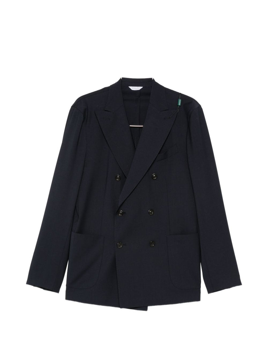 Boglioli Wool Blend Double-Breasted Suit Navy For Modern Men Luxury Tailoring Italian Craftsmanship