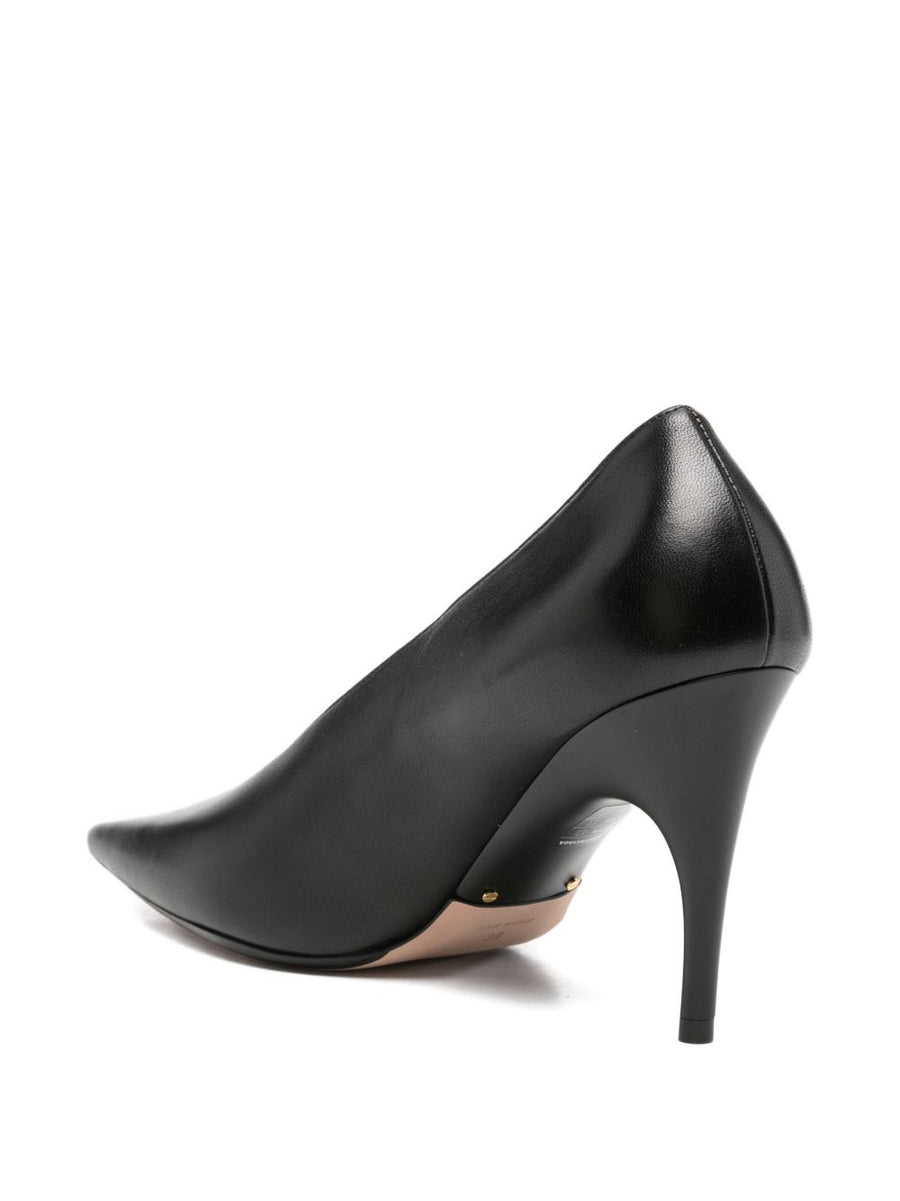 Balenciaga Black Leather Pumps With Pointed Toe And Stiletto Heel For Women, Elegant Office And Evening Wear