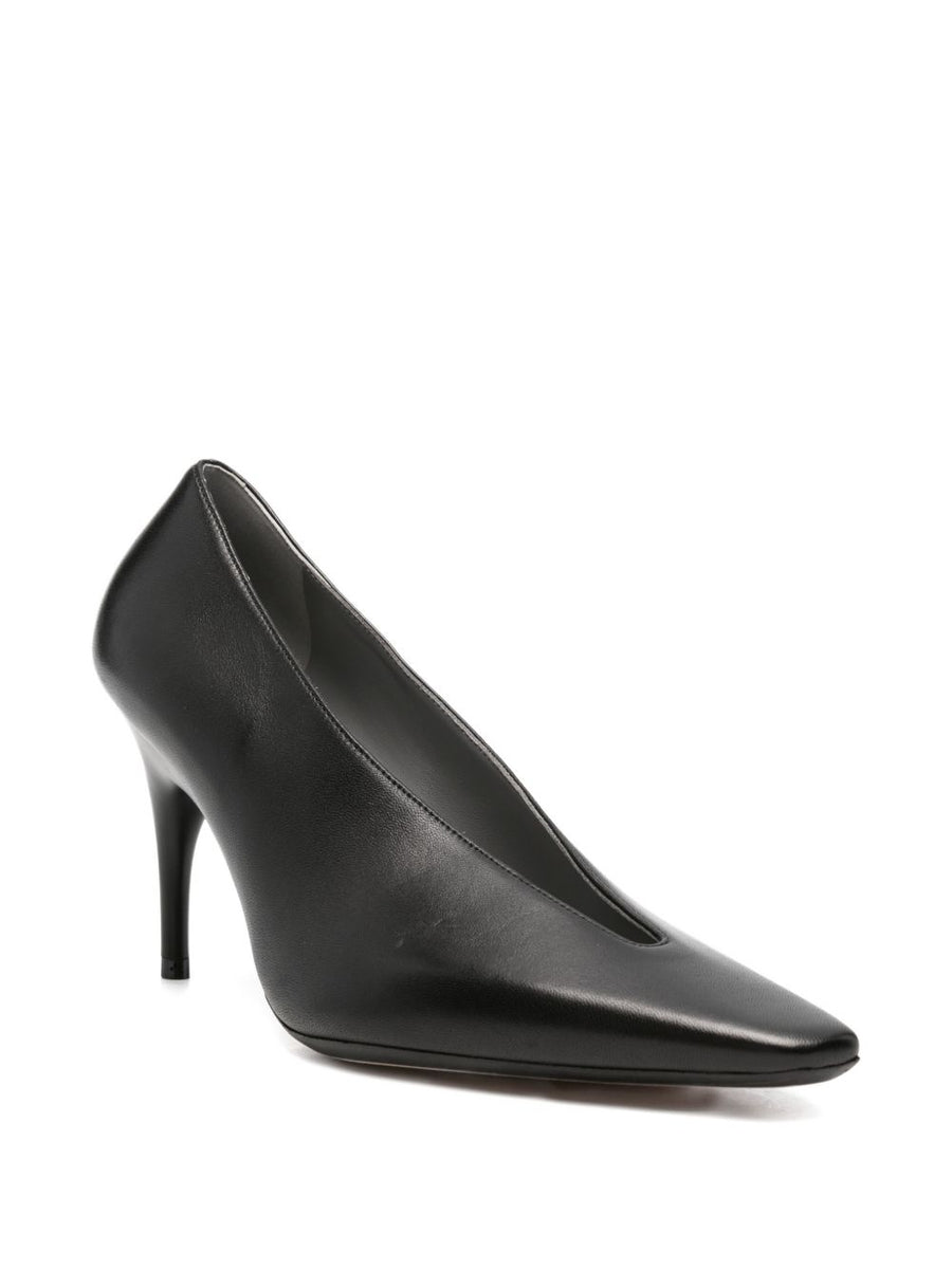 Balenciaga Black Leather Pumps With Pointed Toe And Stiletto Heel For Women, Elegant Office And Evening Wear
