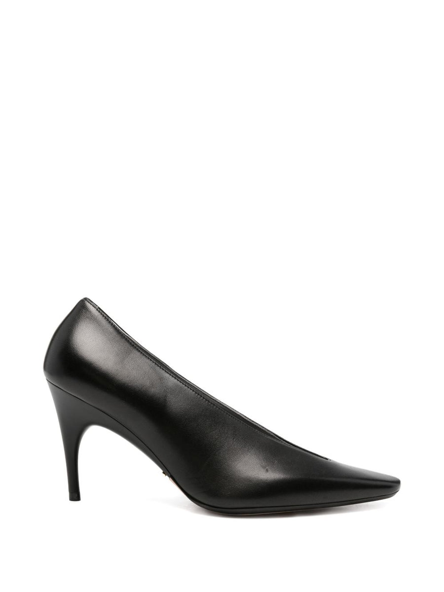 Balenciaga Black Leather Pumps With Pointed Toe And Stiletto Heel For Women, Elegant Office And Evening Wear