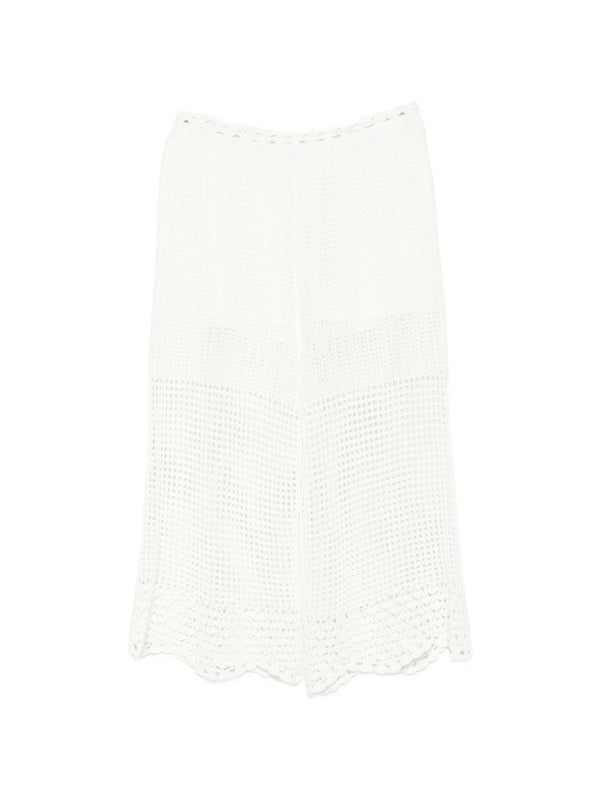 Iro Crochet Knit Wide-Leg Trousers