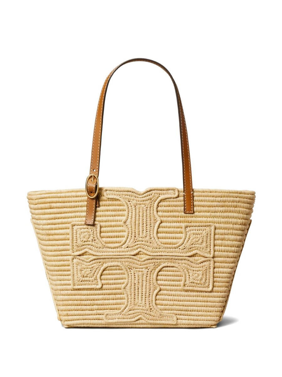 Tory Burch Ella Raffia Tote Lightweight And Spacious With Adjustable Leather Straps For Women