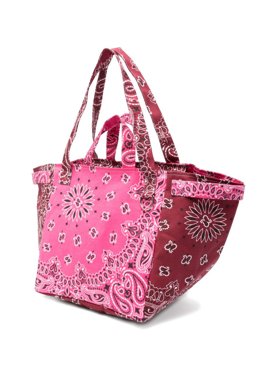 Call It By Your Name Cotton Tote Bag Lightweight Fuchsia Patchwork Shopper For Women