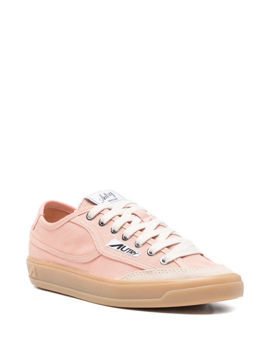 Autry Windscape Sneakers Women Pink Versatile Canvas Low Top With Side Logo Patch For Everyday Style