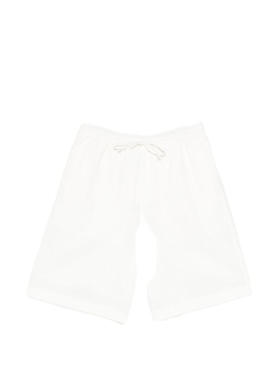 Dunst White Shorts for Women Lightweight Breathable Tencel Cotton Blend Drawstring Waist