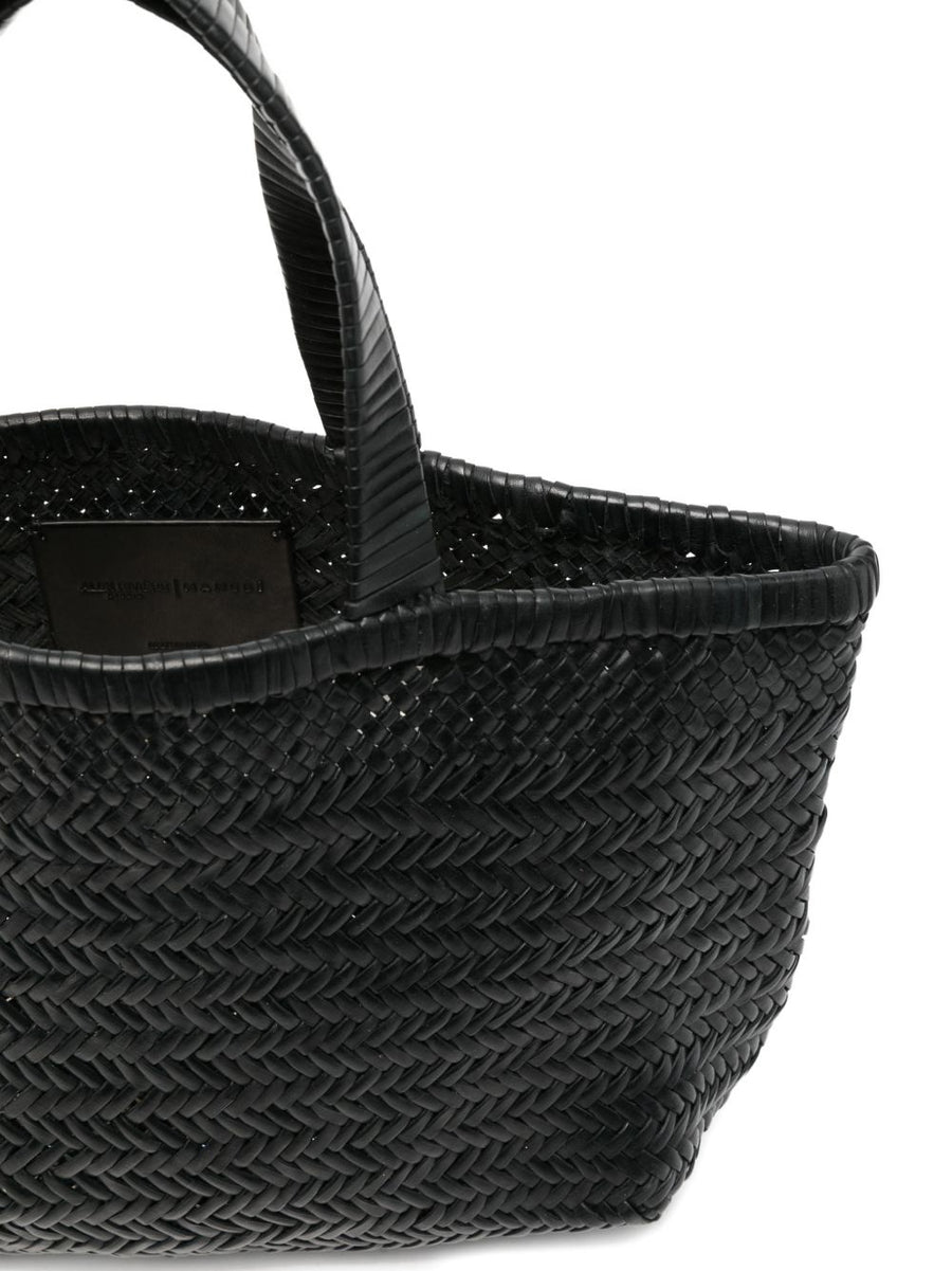 Manebí Shopper Black Calf Leather Open Top Tote For Women