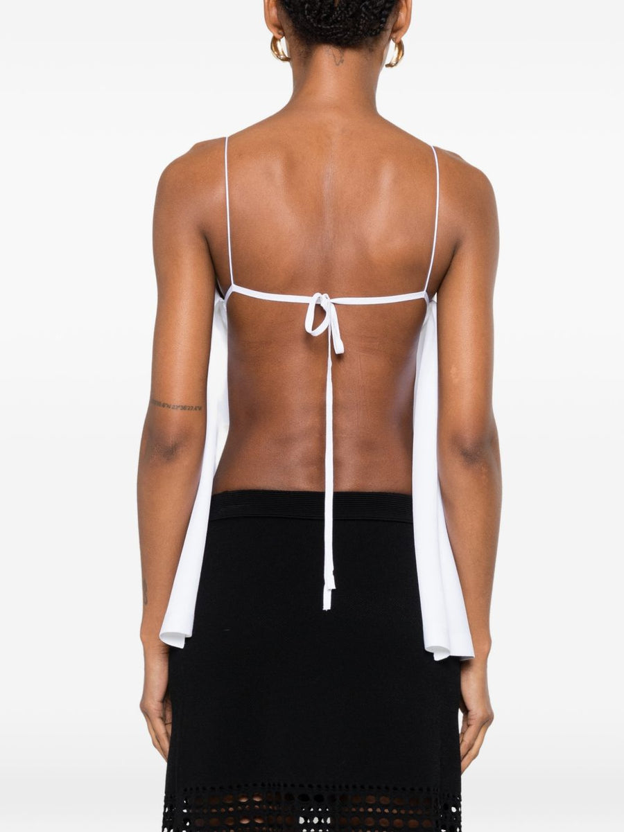 Jacquemus Resort Top White Open Back Tie Detail For Women Resortwear Lightweight Luxury