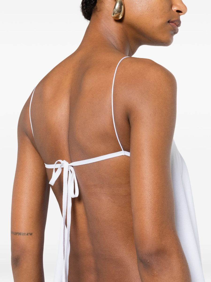Jacquemus Resort Top White Open Back Tie Detail For Women Resortwear Lightweight Luxury