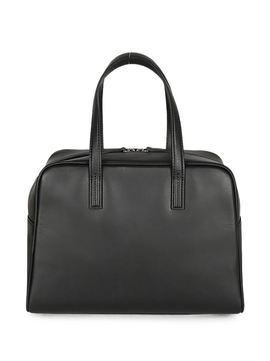 Mizuiro Black Leather Handbag For Women With Zip Closure And Internal Pocket For Everyday Versatility