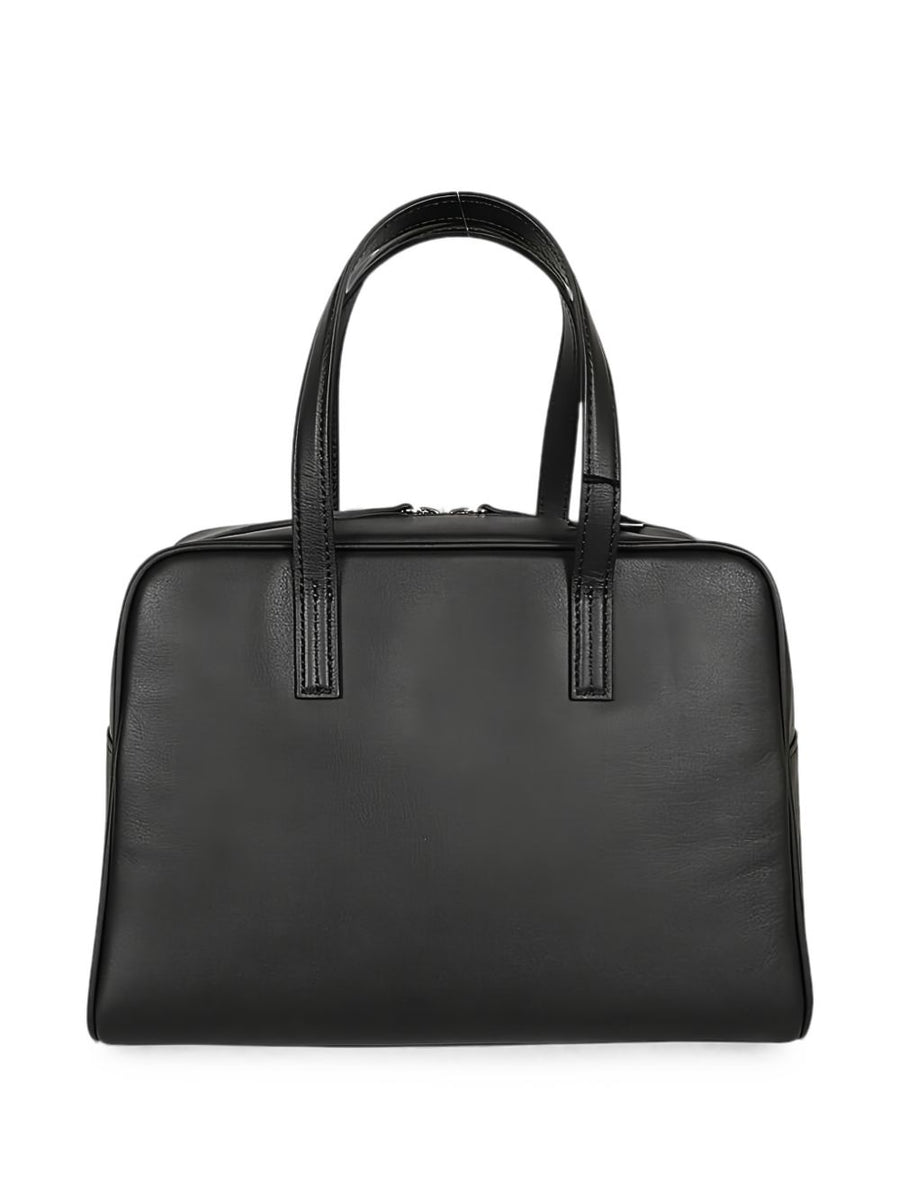 Mizuiro Black Leather Handbag For Women With Zip Closure And Internal Pocket For Everyday Versatility