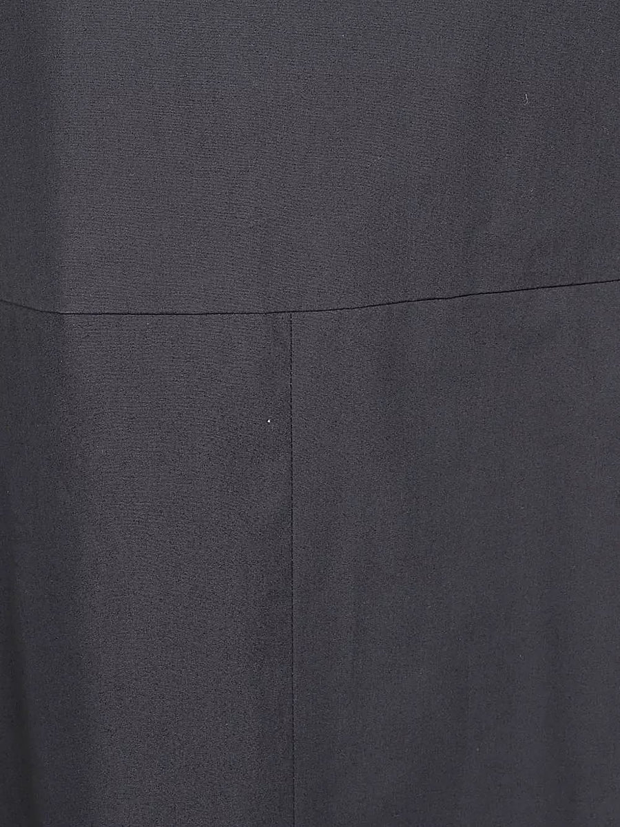 Mizuiro Navy Sleeveless Long Dress For Women Cotton 100 Bodice Fitted And Flared Hem For Refined Spring Summer