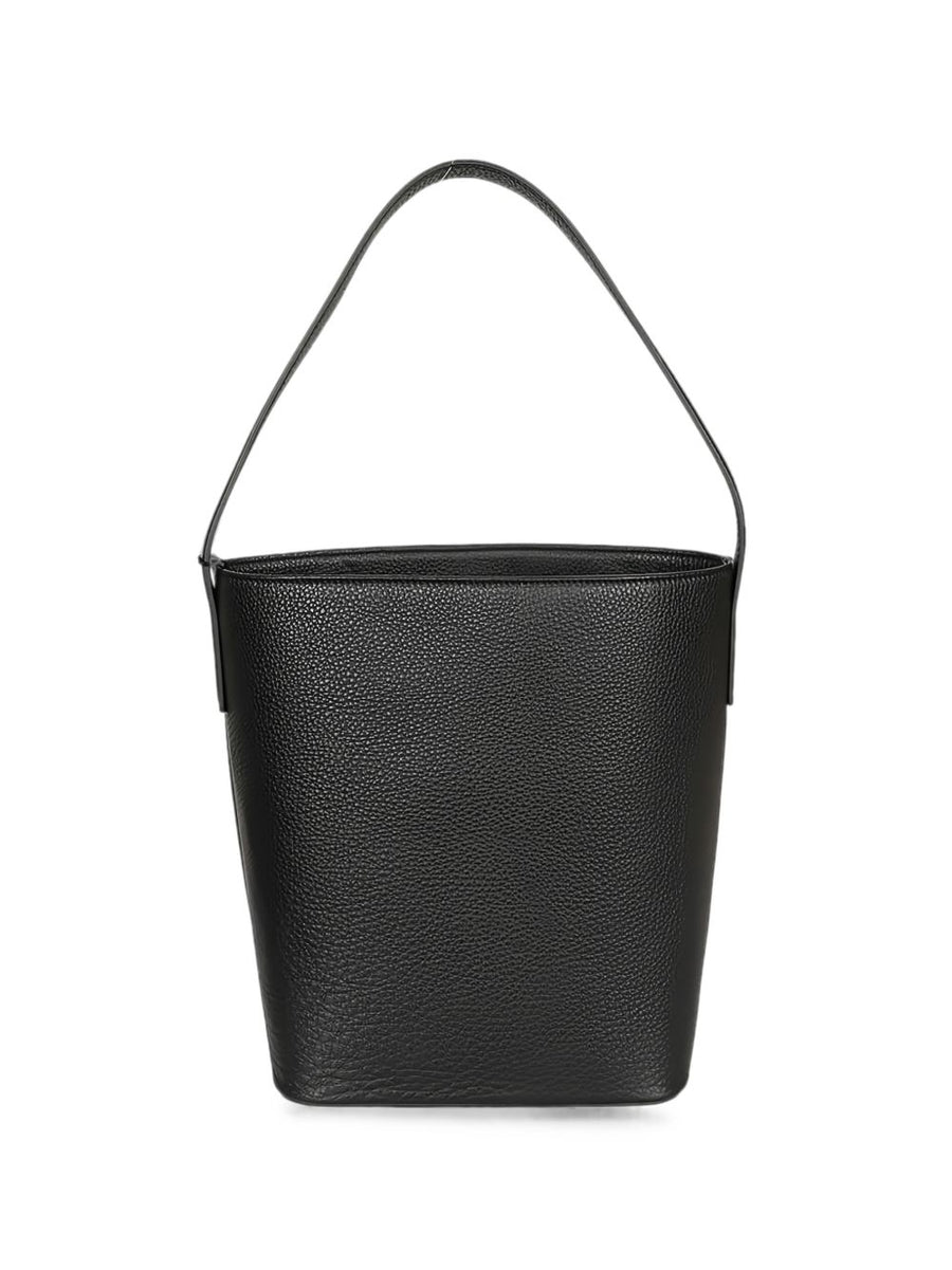 Mizuiro Black Leather Handbag With Magnetic Closure And Internal Pocket For Women Everyday Use