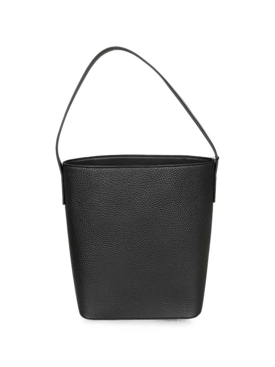 Mizuiro Black Leather Handbag With Magnetic Closure And Internal Pocket For Women Everyday Use