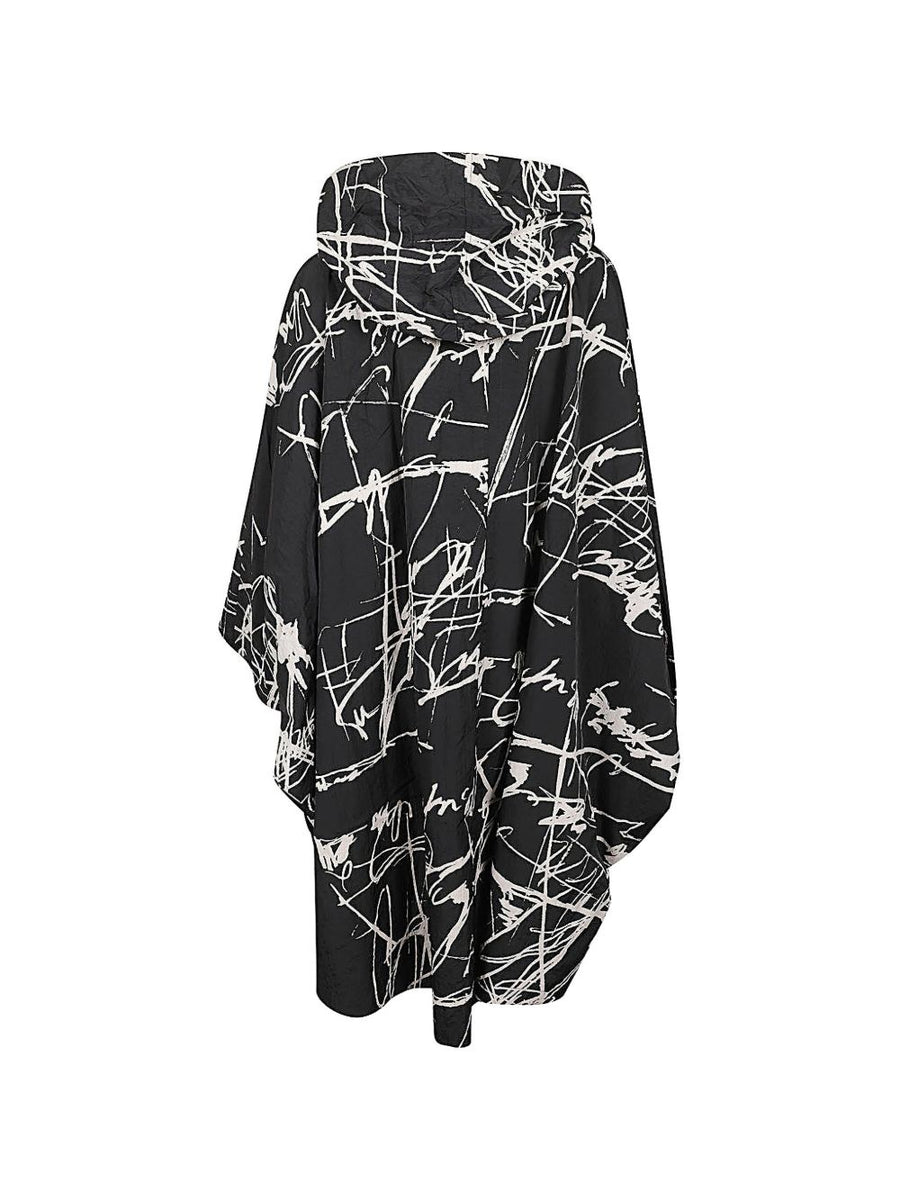 MOYURU Cape Jacket Hooded Black For Women Stylish Versatile Statement Piece Outerwear