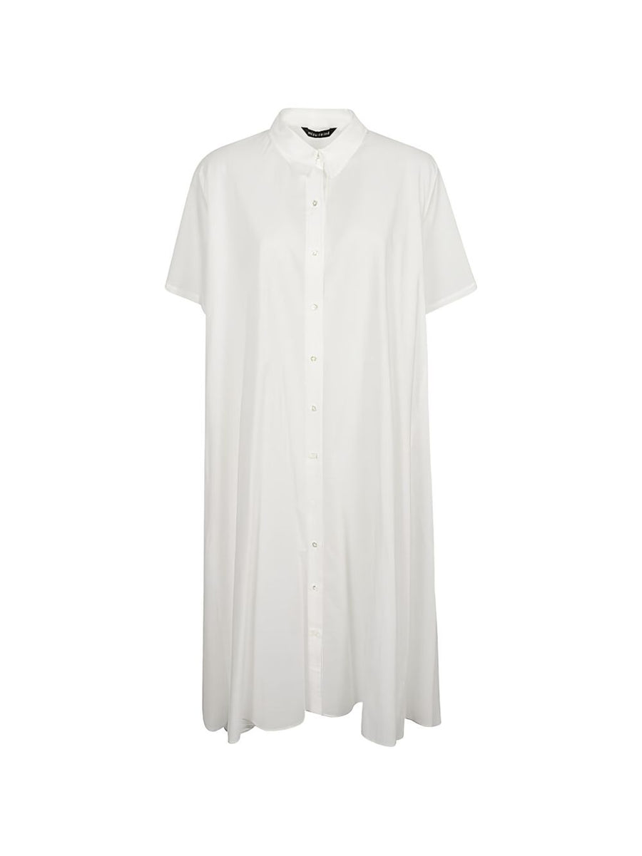 MIZUIRO White Cotton Shirt Dress For Women 100% Cotton, Effortless Elegant Relaxed Fit, Versatile Spring Summer Wardrobe