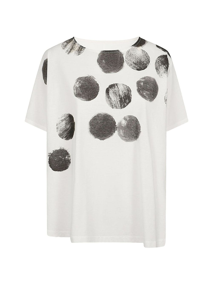 MOYURU Printed Cotton T Shirt For Women With Subtle Black Print Crew Neck Wardrobe Staple