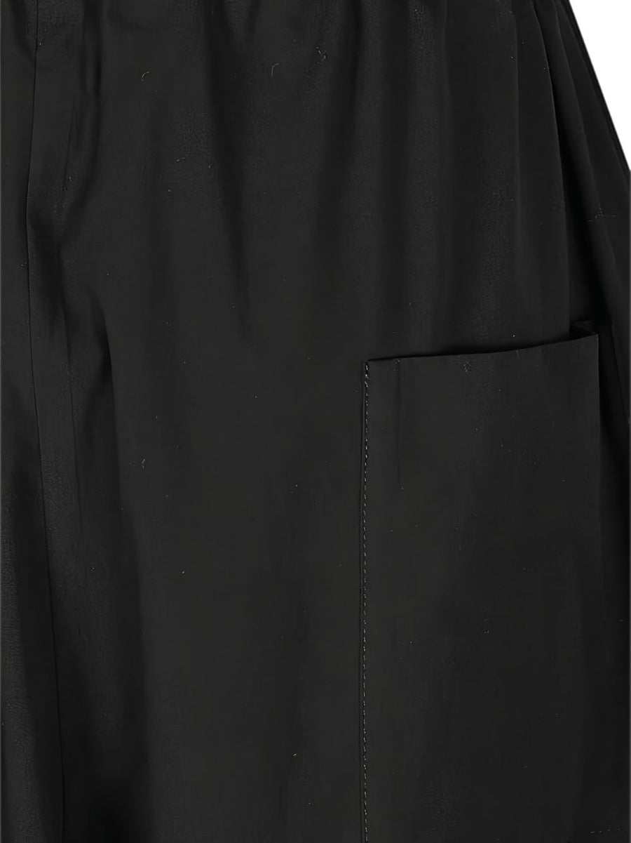 Mizuiro Trousers Volume Silhouette Black 100 Percent Cotton For Women Elevating Everyday Style