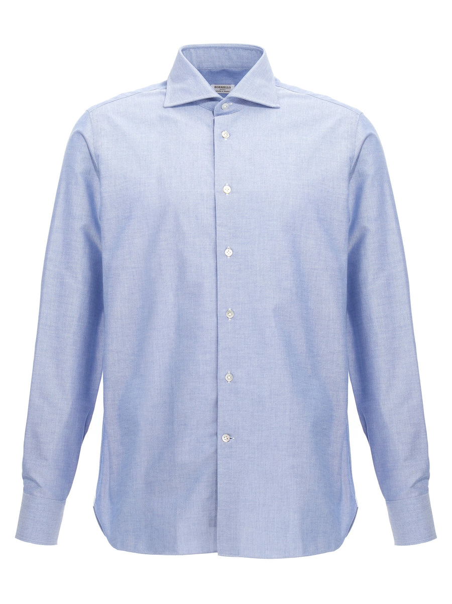 Borriello Marechiaro Oxford Shirt For Men, Light Blue, Premium 100% Cotton, True To Size Collar Fit, Versatile Everyday