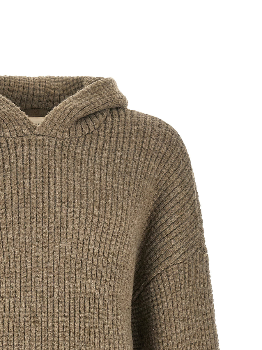 Fear Of God Essential 90s Hoodie Heavyweight Waffle Knit For Men Oversized Streetwear