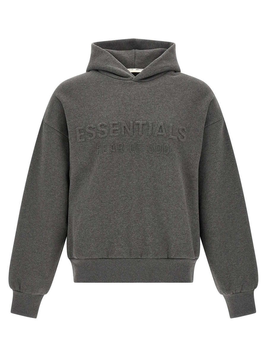 Fear Of God Essential Classic Hoodie For Men With Front Logo Print And Cozy Fleece
