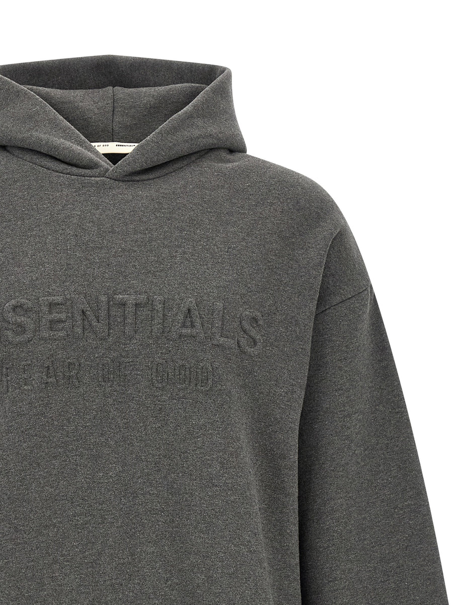 Fear Of God Essential Classic Hoodie For Men With Front Logo Print And Cozy Fleece