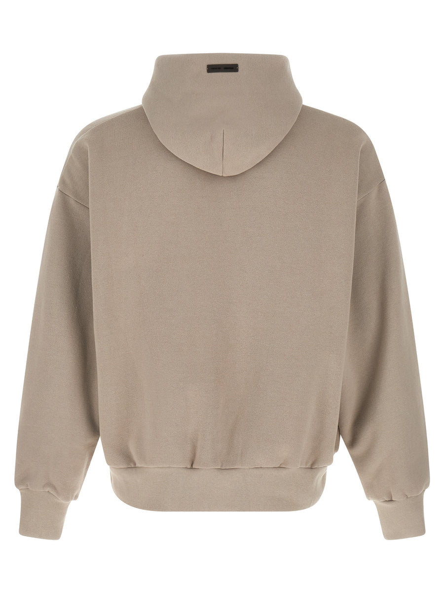 Fear Of God Essentials Hoodie Versatile Classic Fit For Men Gray Core Fleece With Front Pockets