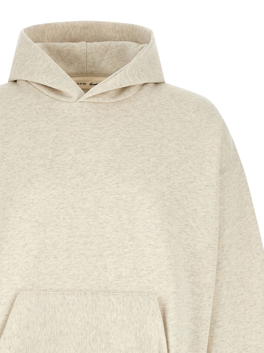 Fear Of God Essential Signature Hoodie For Men Premium Oversized Relaxed Fit With Embroidery Gray