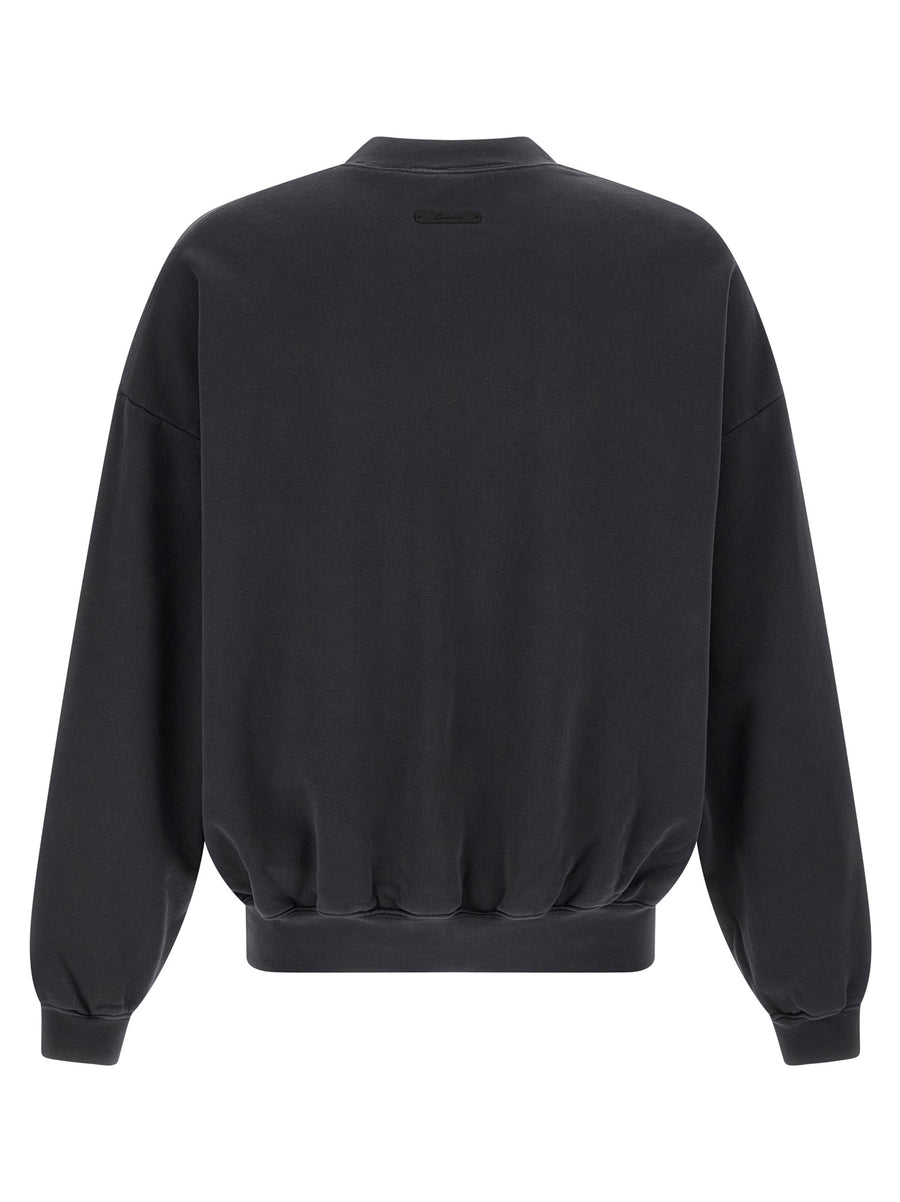Fear Of God Essential Training 90s Sweatshirt for Men Oversized Black 100 Percent Cotton Crew Neck Logo