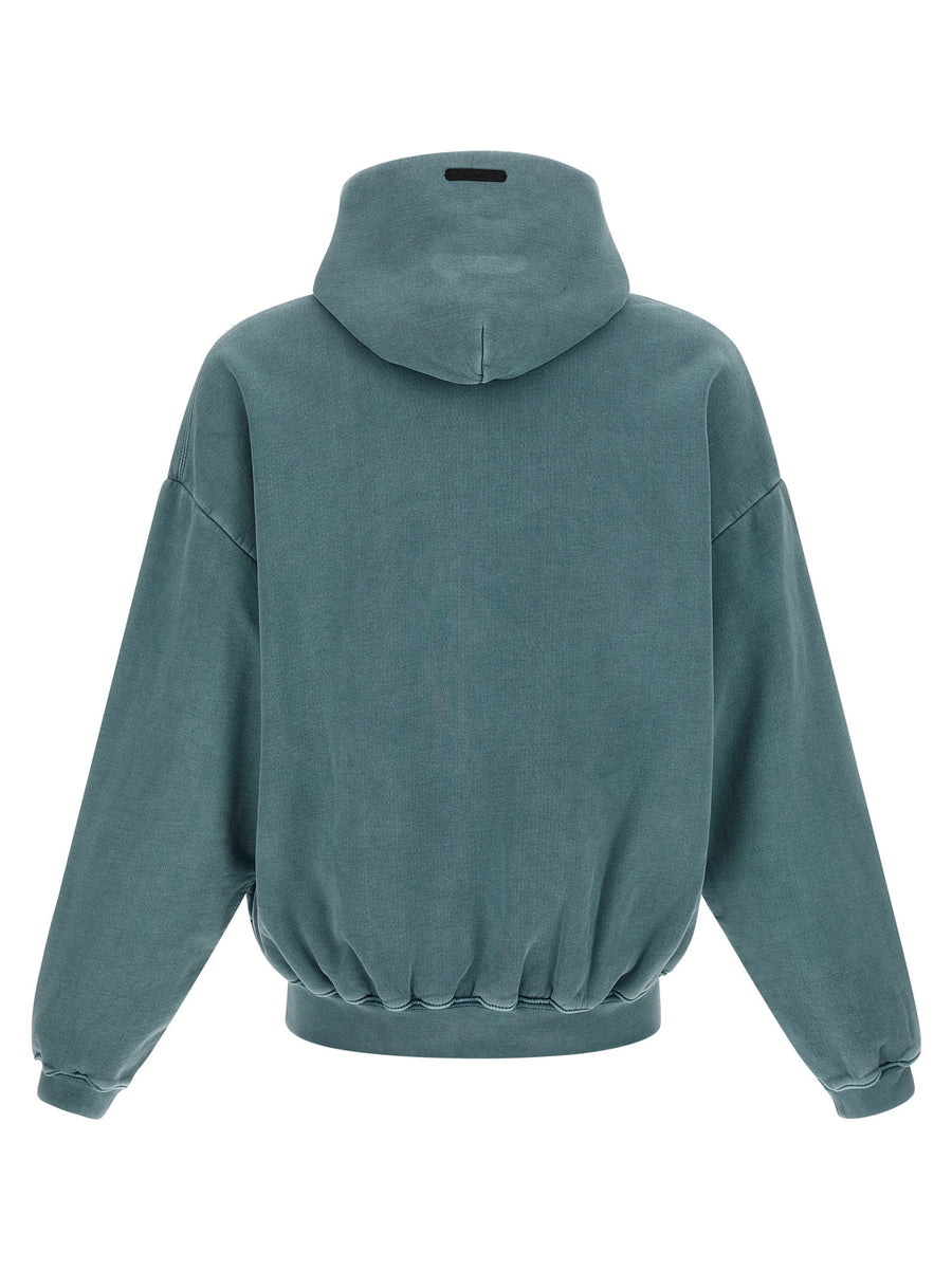 Fear Of God Essential Campus 90s Hoodie Light Blue 100 Percent Cotton Oversized Fit For Men