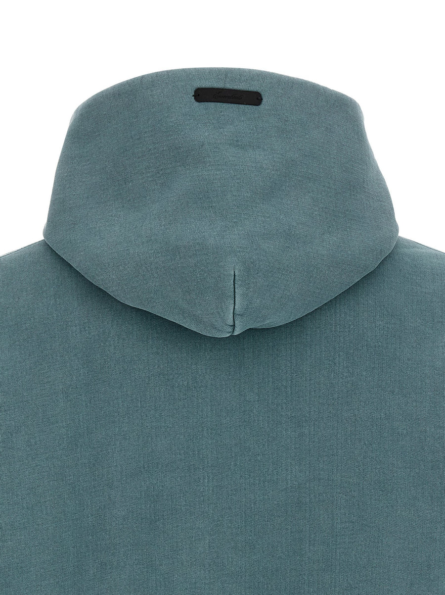 Fear Of God Essential Campus 90s Hoodie Light Blue 100 Percent Cotton Oversized Fit For Men