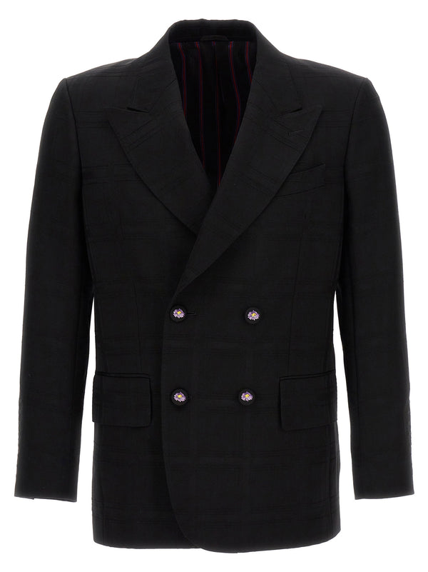 Etro Check Double-breasted Blazer