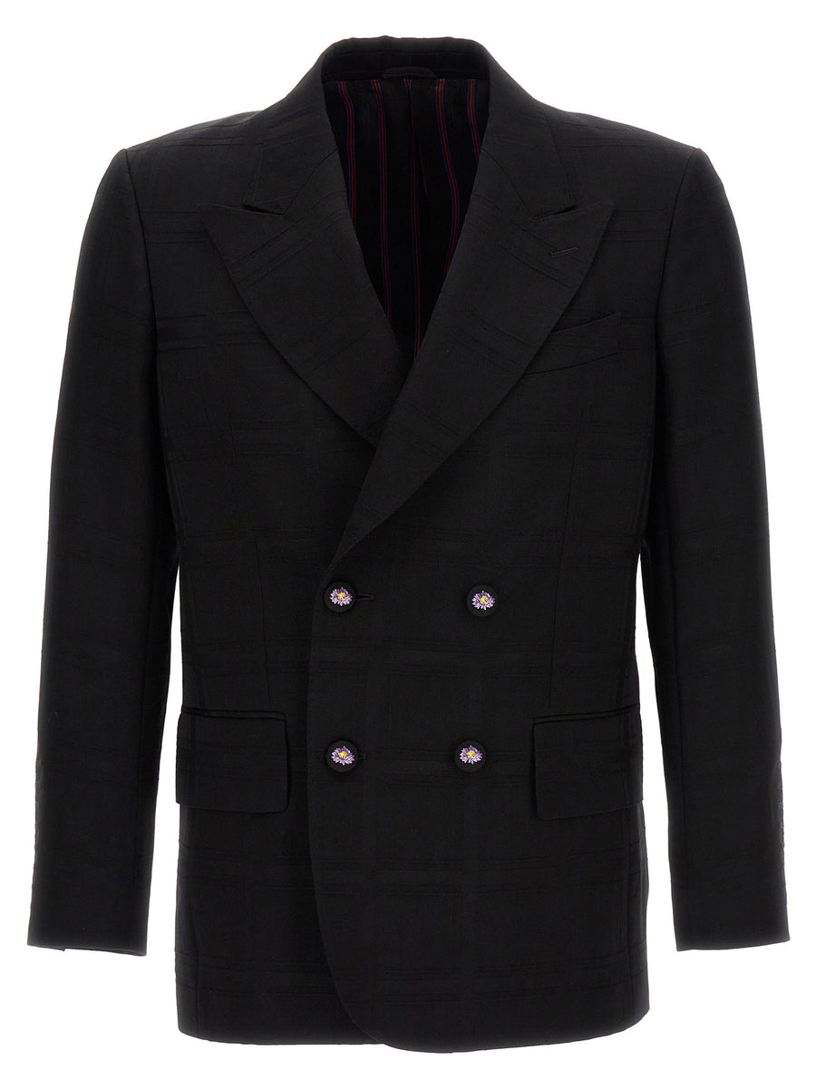 Etro Check Double-breasted Blazer
