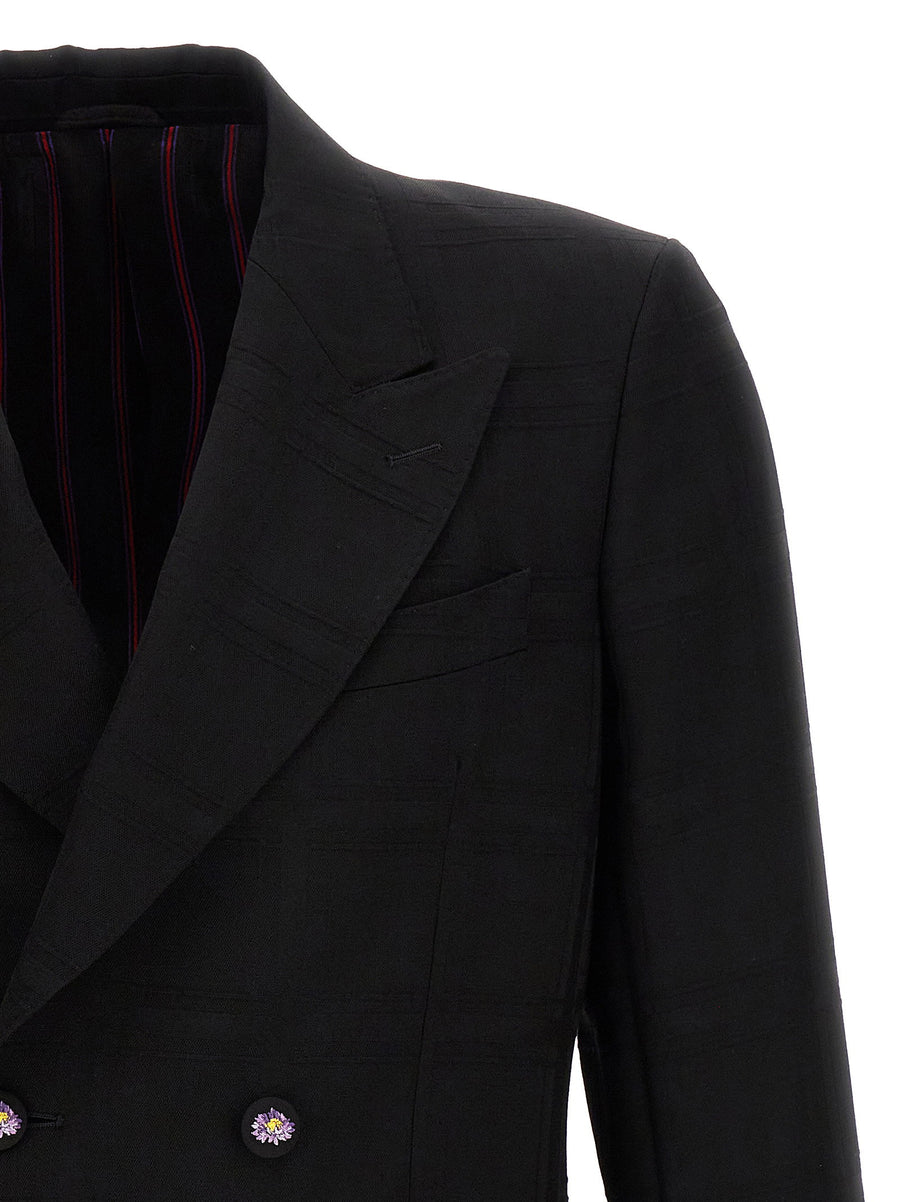 Etro Check Double-breasted Blazer