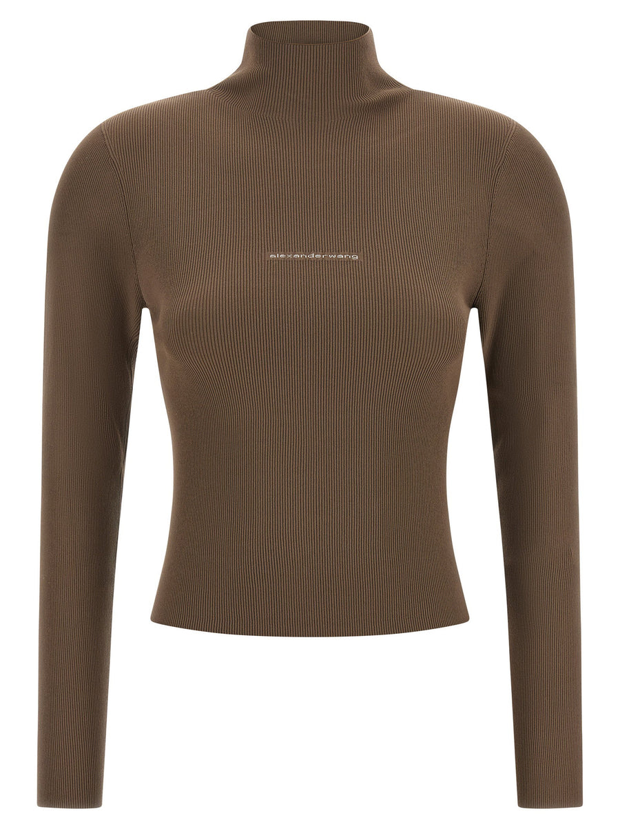 Alexander Wang Logo Ribbed Sweater