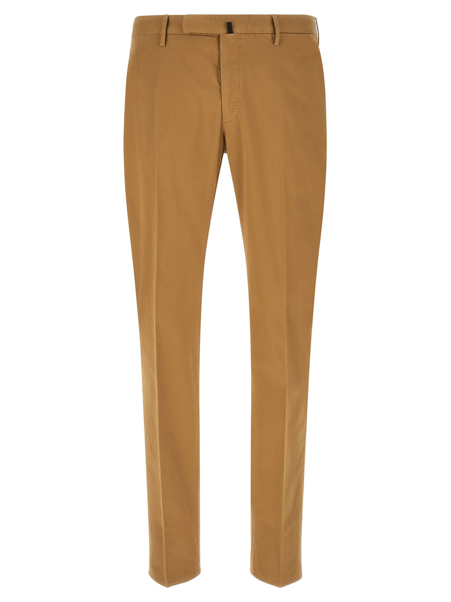 Incotex Modello 30 Pants for Men Stretch Cotton Trousers in Exclusive Royal Batavia Brown with Ironed Crease