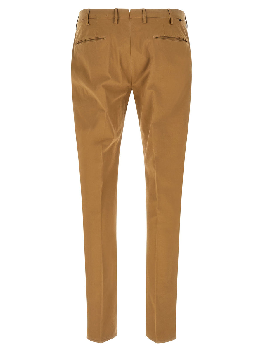 Incotex Modello 30 Pants for Men Stretch Cotton Trousers in Exclusive Royal Batavia Brown with Ironed Crease