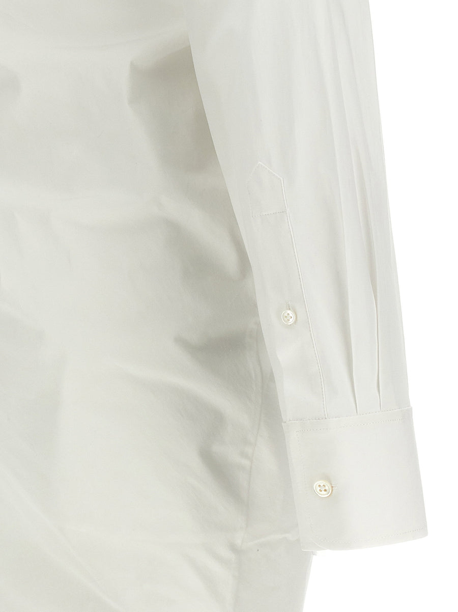 Alexander Wang One Shoulder Asymmetrical Shirt Dress in White Cotton Elastane for Women Ultra Versatile Day to Night