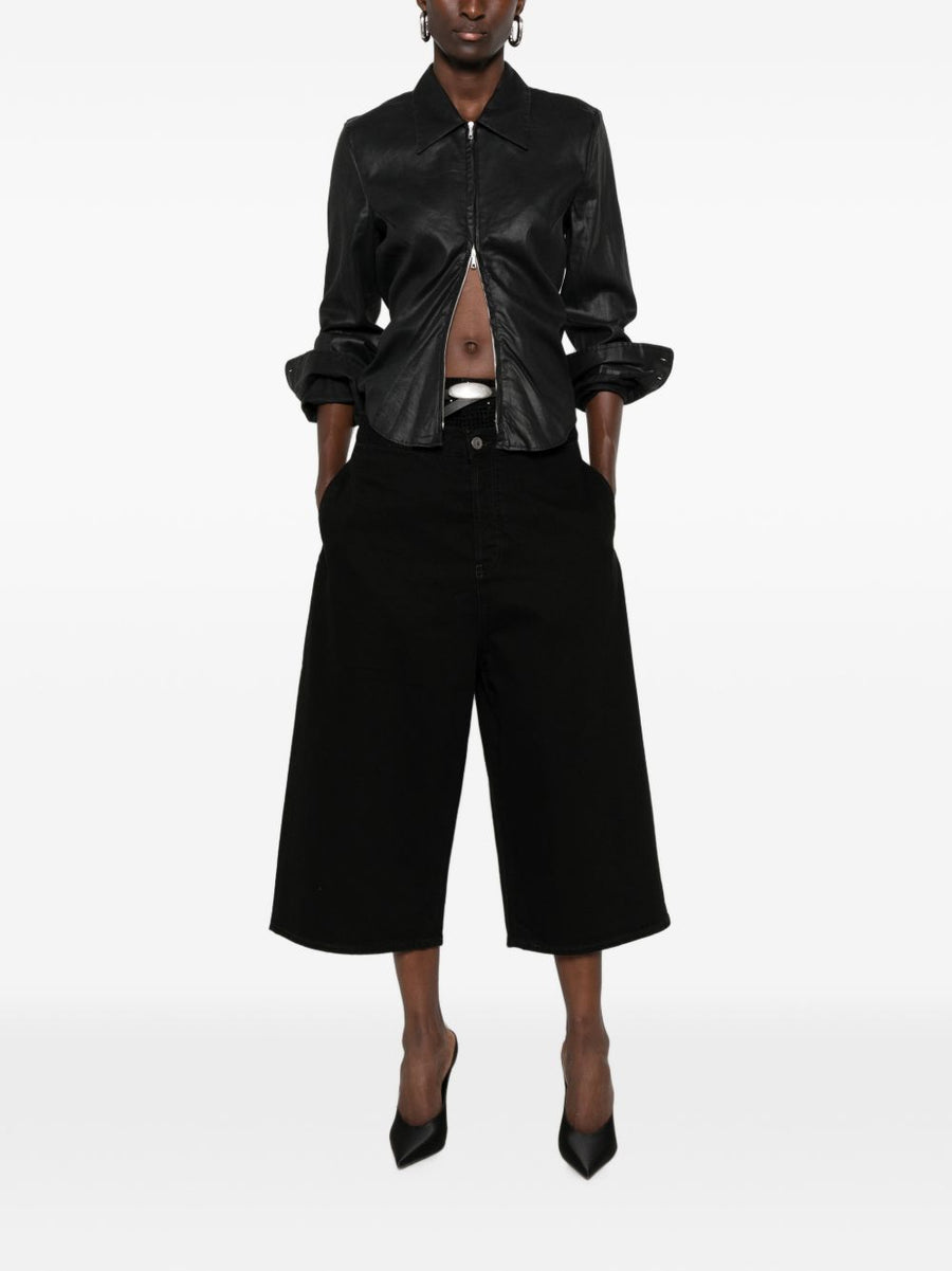 The Attico Denim Cotton Bermuda Shorts